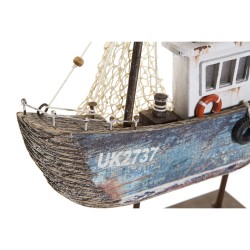 Figura Decorativa DKD Home Decor Azul Blanco Barco 25 x 4 x 24 cm