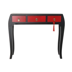 Consola DKD Home Decor Abeto Rojo Negro MDF Oriental (96 x 27 x 80 cm)