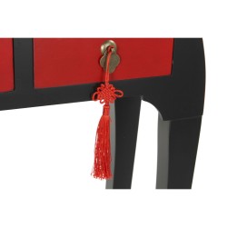 Consola DKD Home Decor Abeto Rojo Negro MDF Oriental (96 x 27 x 80 cm)