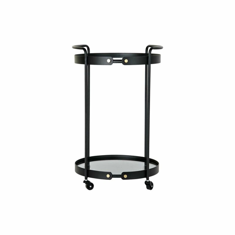 Mesa auxiliar DKD Home Decor Cristal Negro Metal (47 x 46 x 71 cm)