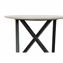 Mesa auxiliar DKD Home Decor 65 x 65 x 49,5 cm Negro Metal Madera Marrón claro