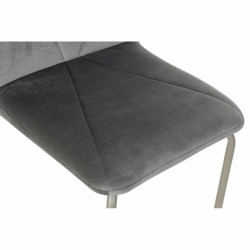 Silla de Comedor DKD Home Decor Gris Metal Poliéster (44 x 46 x 90 cm)