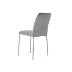 Silla de Comedor DKD Home Decor Gris Metal Poliéster (44 x 46 x 90 cm)