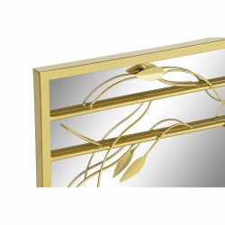 Espejo de pared DKD Home Decor Espejo Dorado Metal Hoja de planta (60 x 2 x 90 cm)