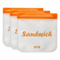 Bolsa Reutilizable para Alimentos Quttin 3 Piezas 17 x 17 cm (18 Unidades)