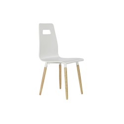 Silla de Comedor DKD Home Decor 43 x 50 x 88 cm Madera Blanco Caucho Marrón claro