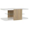 Mesa auxiliar DKD Home Decor Blanco Marrón Cristal Madera MDF 110 x 60 x 45 cm