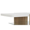 Mesa auxiliar DKD Home Decor Blanco Marrón Cristal Madera MDF 110 x 60 x 45 cm