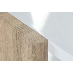 Mesa auxiliar DKD Home Decor Blanco Marrón Cristal Madera MDF 110 x 60 x 45 cm