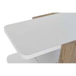 Mesa auxiliar DKD Home Decor Blanco Marrón Cristal Madera MDF 110 x 60 x 45 cm