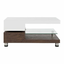 Mesa de Centro DKD Home Decor 80 x 60 x 38 cm Cristal Aluminio Madera MDF