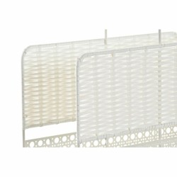 Revistero DKD Home Decor Natural Metal Blanco Mimbre (36,5 x 15 x 41 cm)