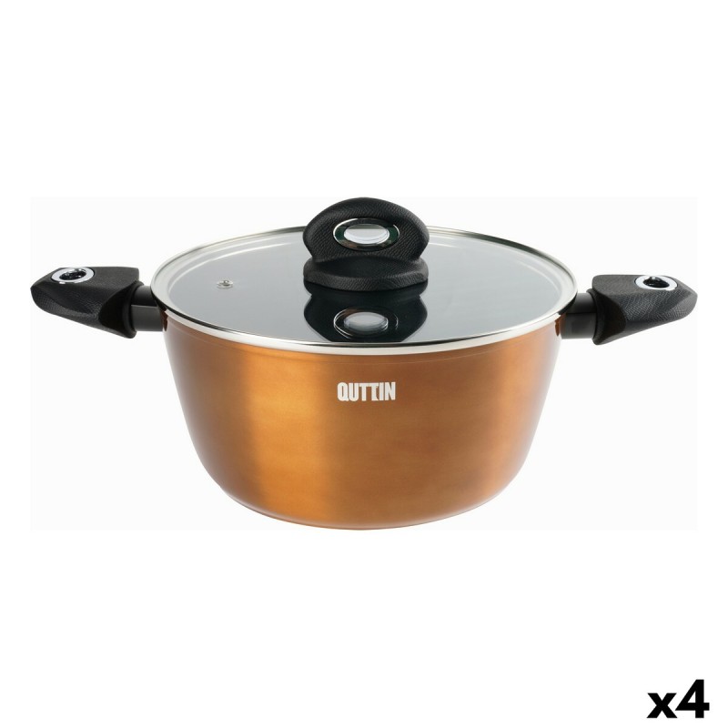 Cacerola Con Tapa Quttin Foodie Cobre 24,8 x 11,5 x 40 cm (4 Unidades)