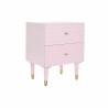 Mesita de Noche DKD Home Decor 52 x 42 x 65 cm Metal Rosa claro Madera de mango