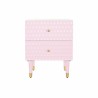 Mesita de Noche DKD Home Decor 52 x 42 x 65 cm Metal Rosa claro Madera de mango