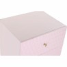 Mesita de Noche DKD Home Decor 52 x 42 x 65 cm Metal Rosa claro Madera de mango