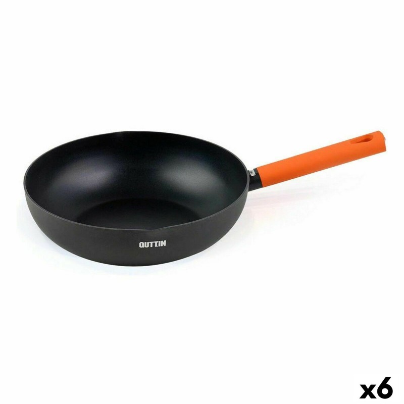 Sartu00e9n Wok Quttin Gastro Negro Naranja 47 x 29 x 8 cm (6 Unidades)