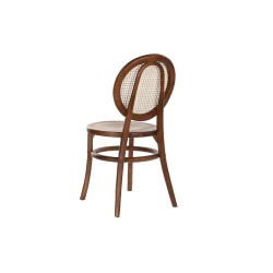 Silla DKD Home Decor Marrón oscuro Rejilla Ratán Olmo (43 x 43 x 89 cm)