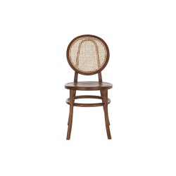 Silla DKD Home Decor Marrón oscuro Rejilla Ratán Olmo (43 x 43 x 89 cm)