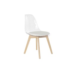 Silla de Comedor DKD Home Decor Blanco Transparente Natural 54 x 47 x 81 cm